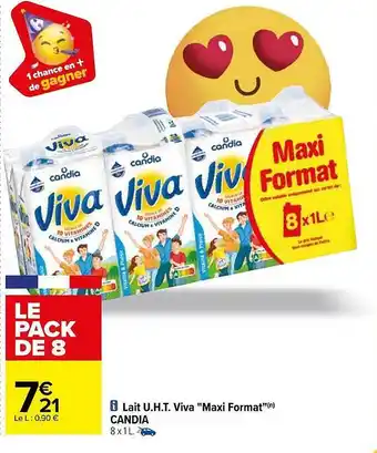 Carrefour Lait uht viva offre