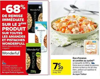 Duo d'ananas et carottes au surimi