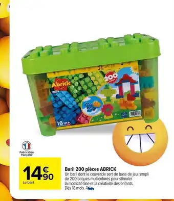 Carrefour Baril 200 pièces abrick offre