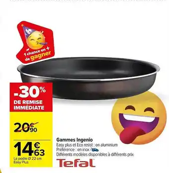 Carrefour Gammes ingenio tefal offre