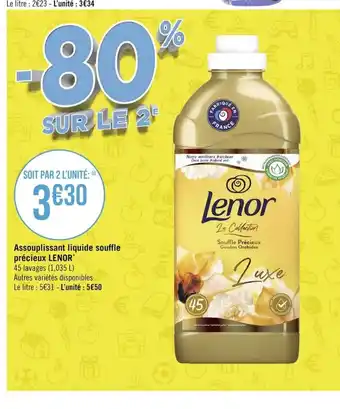 Géant Casino Assouplissant Liquide Souffle Précieux LENOR offre