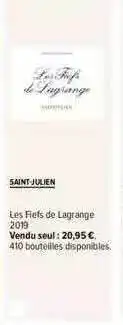 Carrefour Saint-julien les fiefs de lagrange 2019 offre