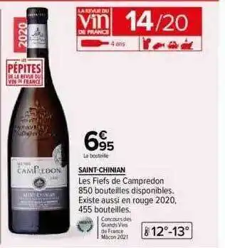 Carrefour Saint-chinian les fiefs de campredon offre