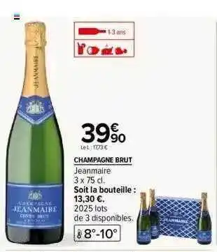Carrefour Champagne brut jeanmaire offre