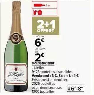 Carrefour Mousseux brut j.kieffer offre