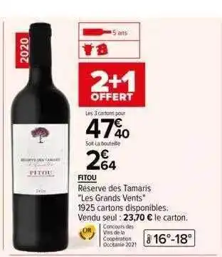 Carrefour Fitou réserve des tamaris offre