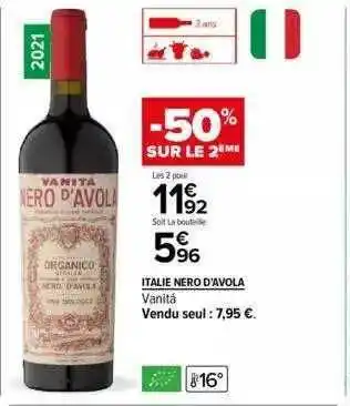 Italie nero d'avola vanitĂĄ