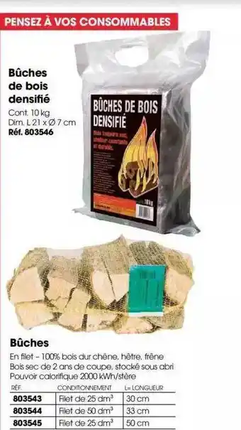 Brico Pro Bûches de bois densifié offre