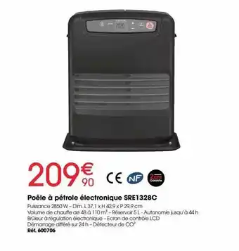 Brico Pro Poêle à pétole électronique sre1328c offre