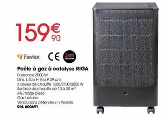 Poêle à gaz à catalyse riga favex