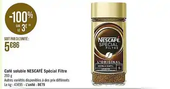 Casino Supermarchés Café soluble nescafé spécial filtre offre