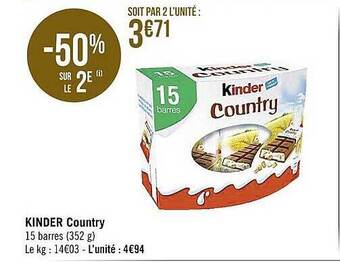 Casino Supermarchés Kinder country offre