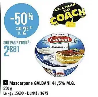 Casino Supermarchés Mascarpone galbani offre