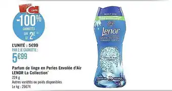 Casino Supermarchés Parfum de linge en perles envolée d'air lenor la collection offre