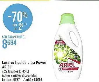 Casino Supermarchés Lessive liquide ultra power ariel offre