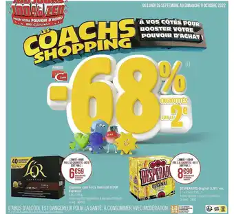 Casino Supermarchés Capsules céfé forza intensité 9 l'or espresso ou desperados original offre