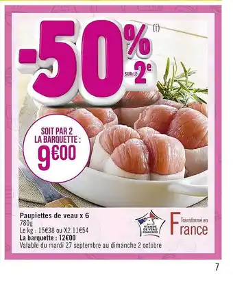 Casino Supermarchés Paupiettes de veau offre