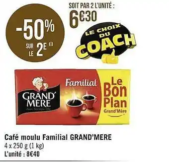Géant Casino Café moulu familial grand'mère offre