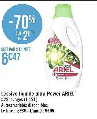 Géant Casino Lessive liquide ultra power ariel offre