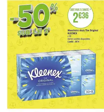 Géant Casino Mouchoirs étuis the original kleenex offre