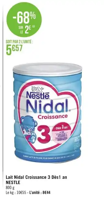 Géant Casino Lait Nidal Croissance 3 Dés1 An Nestle offre