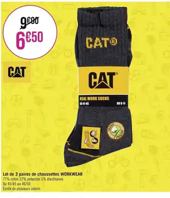 Géant Casino Lot De 3 Paires De Chaussettes Workwear offre
