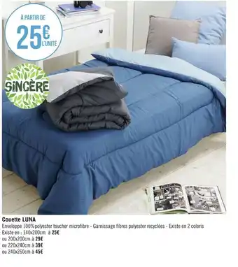 Géant Casino Couette Luna offre