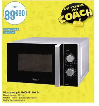 Géant Casino Micro Ondes Grill MW0618SILO1 Gris offre