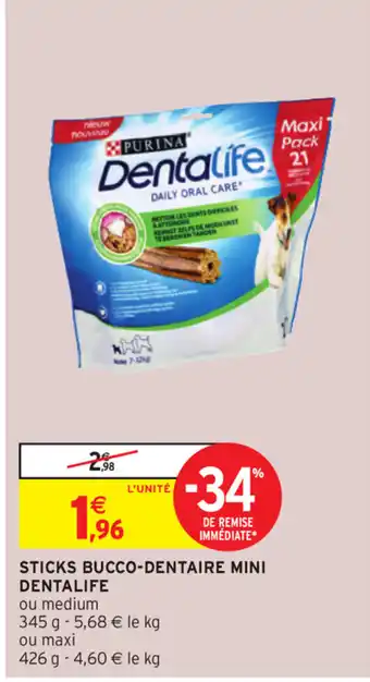 Intermarché Sticks Bucco-Dentaire Mini Dentalife offre