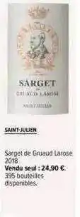 Saint-julien sarget de gruaud larose 2018