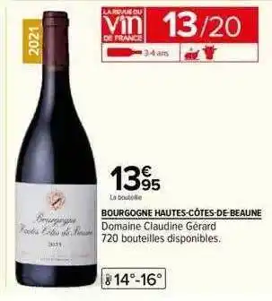 Carrefour Bourgogne hautes-côtes-de-beaune domaine claudine gérard offre