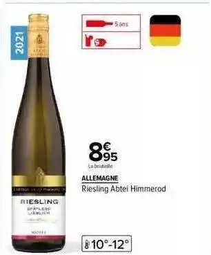 Carrefour Allemagne riesling abtei himmerod offre