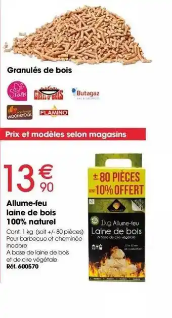 Brico Pro Allume-feu laine de bois 100% naturel offre
