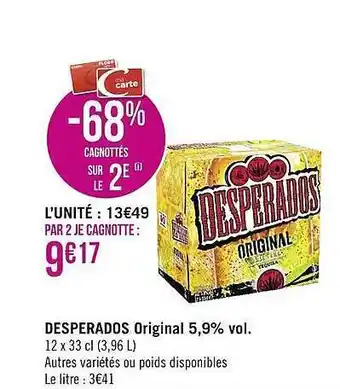 Casino Supermarchés Desperados original 5,9% vol offre