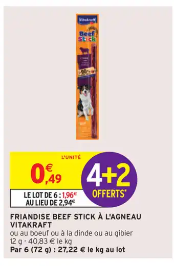Friandise Beef Stick à L'Agneau
