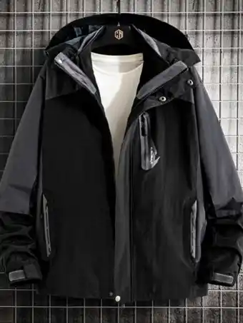 SheIn Homme veste de sport zippé à bouton à capuche (sans t-shirt) offre