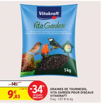 Intermarché Graines de Tournesol Vita Garden Pour Oiseaux offre