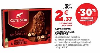 U Express Batonnets creme glacee cote d'or offre