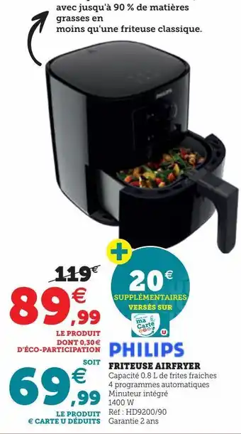 Hyper U Friteuse airfryer offre