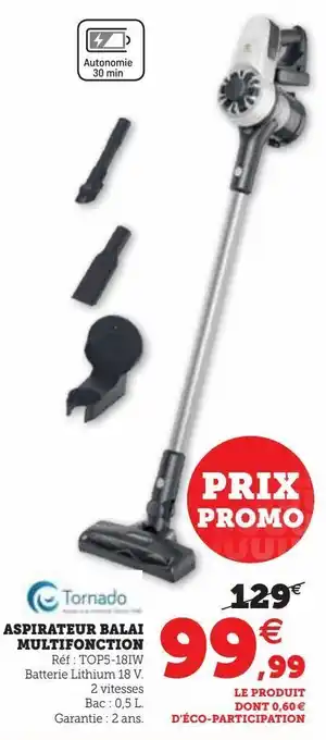 Hyper U Aspirateur balai multifuncion offre