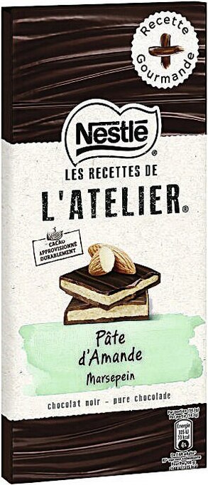 Casino Supermarchés Chocolat noir fourré pâte d’amande Les Recettes de l’Atelier offre
