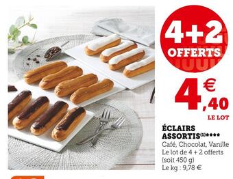Super U Éclairs assortis offre