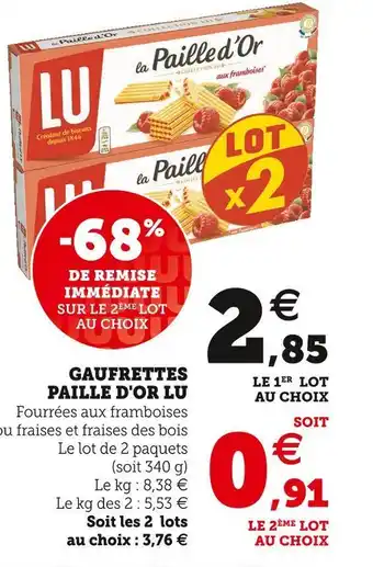 Super U Lu gaufrettes paille d'or offre