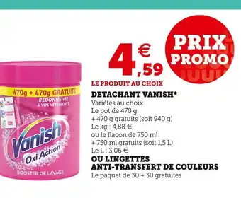 Super U Vanish detachant * offre