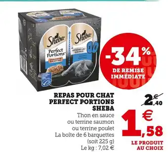 Super U Sheba repas pour chat perfect portions offre