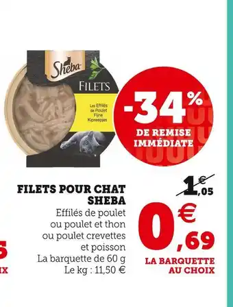 Super U Sheba filets pour chat offre