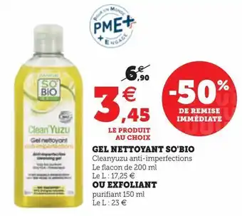 Hyper U Gel nettoyant so'bio offre