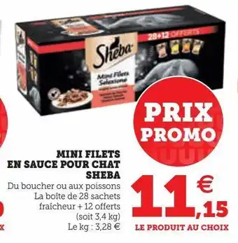 Hyper U Mini filets en sauce pour chat sheba offre