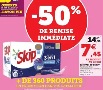 Hyper U Lessive 3 en 1 skip offre