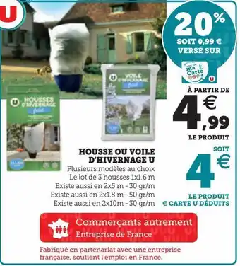 Hyper U Housse ou voile d'hivernage u offre